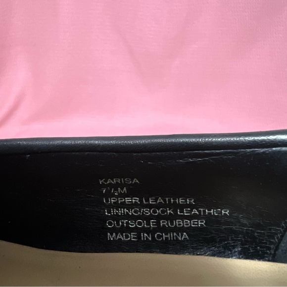 Kate Spade Karisa Black Leather Loafers, black floral/gold accent 7 1/2 - Picture 8 of 10